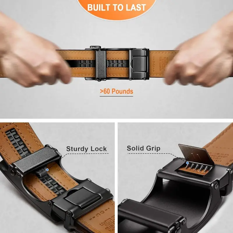 🏆#1 Best Seller - Leather Ratchet Belt With Adjustable Buckle